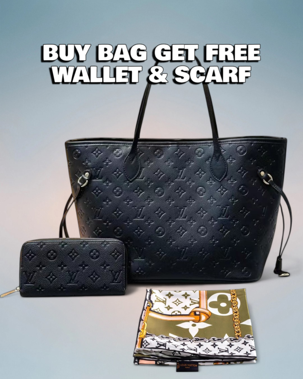 Louis Vuitton Black Monogram Empreinte Neverfull MM