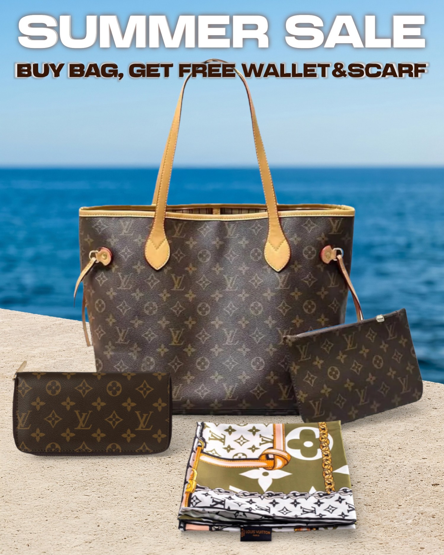 Louis Vuitton Brown Monogram Canvas Neverfull MM