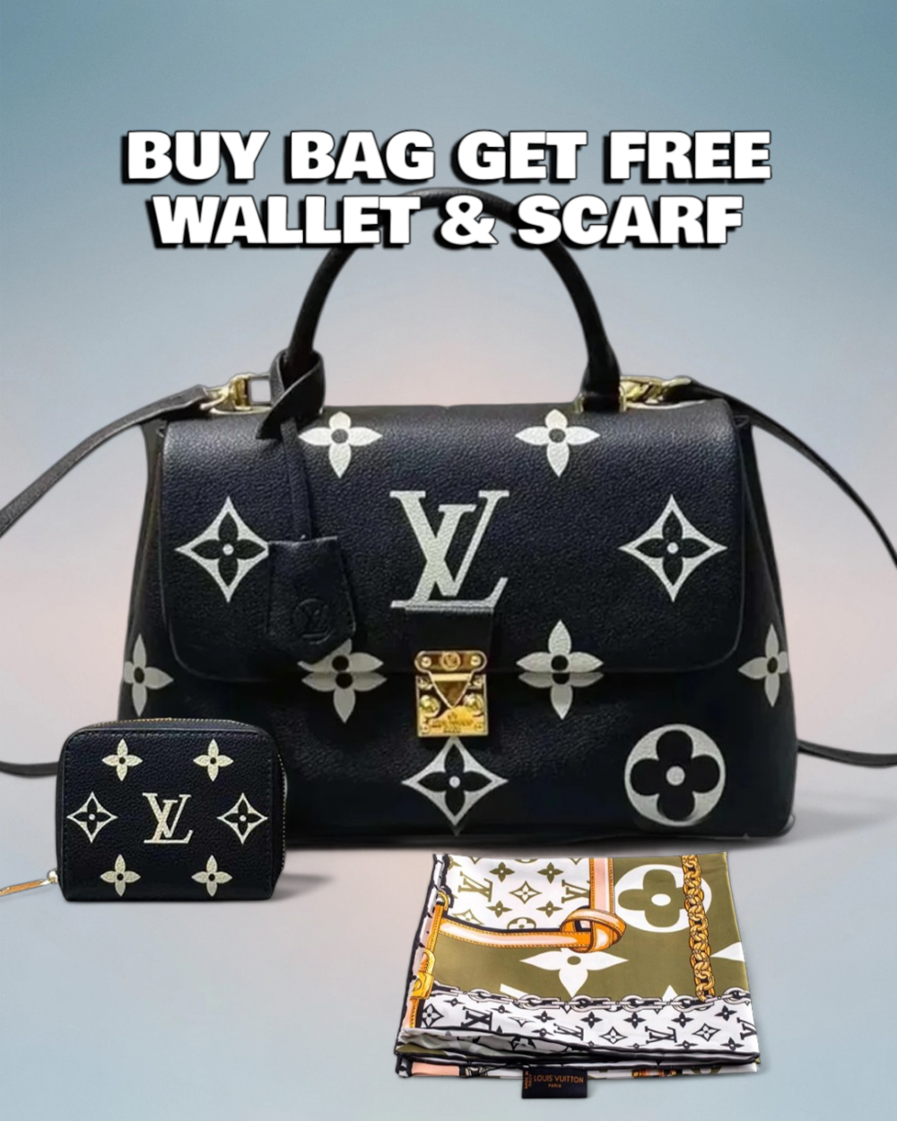 Louis Vuitton Black Giant Monogram Madeleine MM