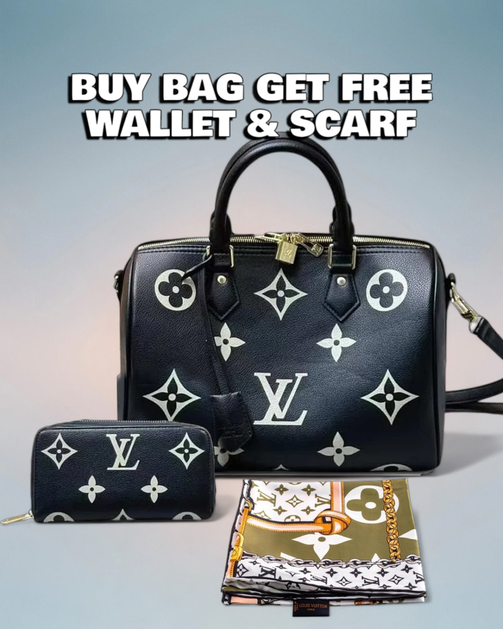 Louis Vuitton Black Giant Monogram Speedy Bandoulière 30