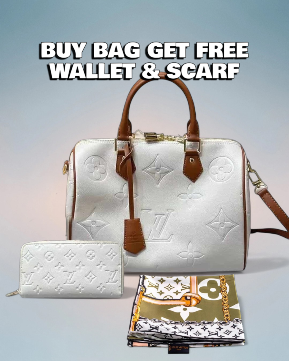 Louis Vuitton Cream Bicolor Empreinte Speedy Bandoulière 30