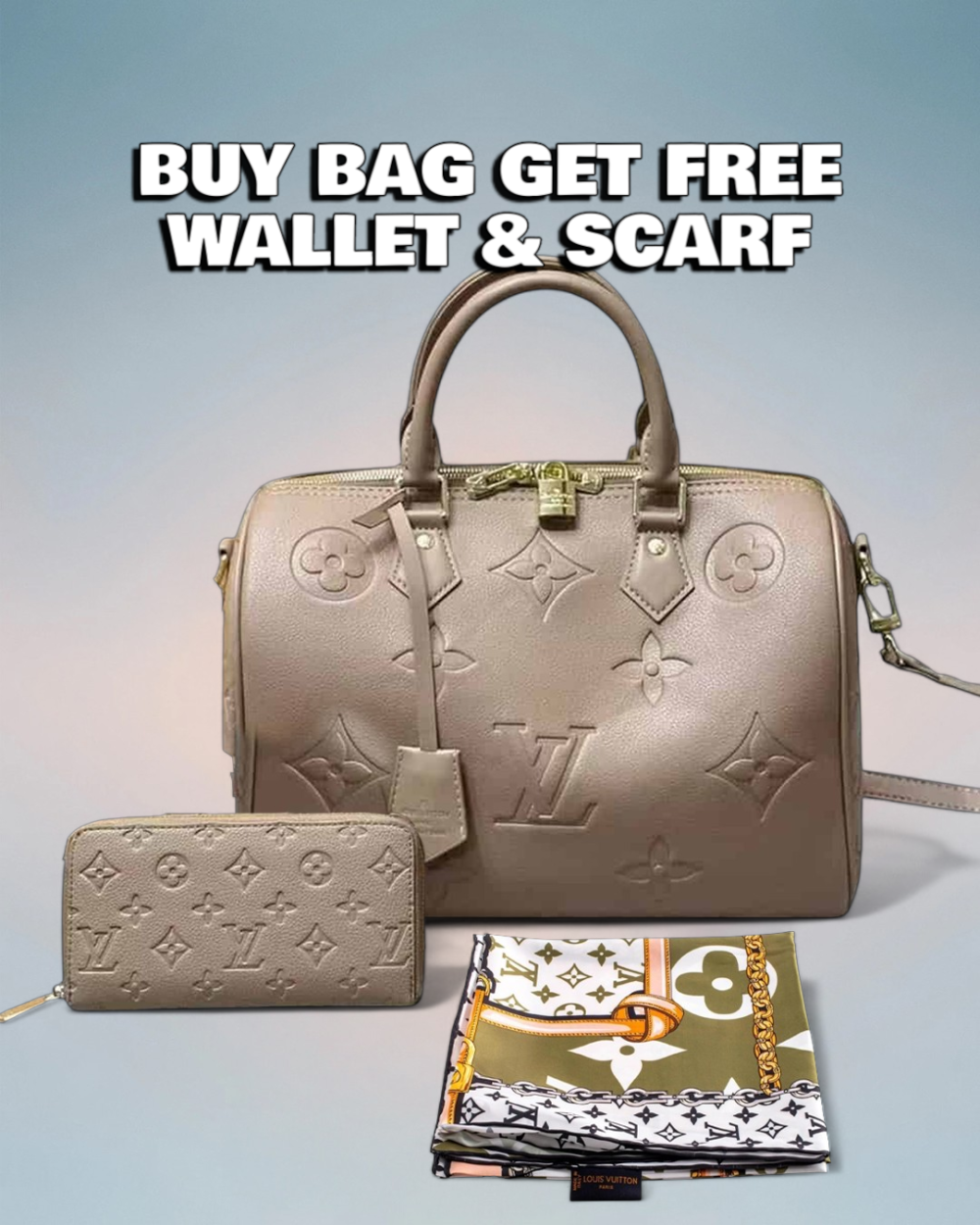 Louis Vuitton Tourterelle / Crème Monogram Empreinte Speedy Bandoulière 30