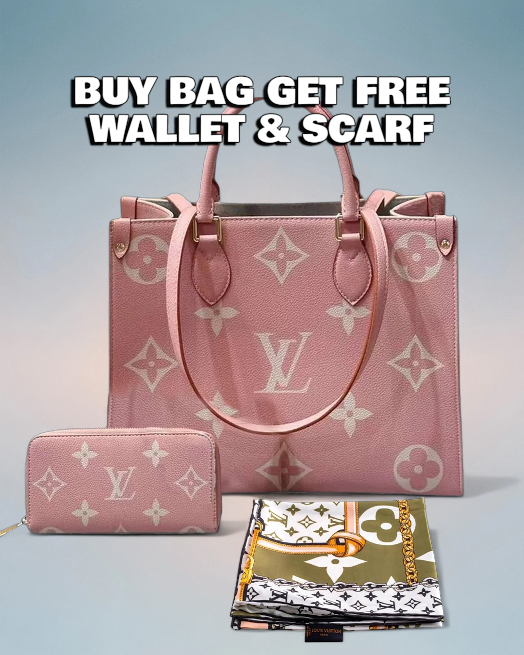 Louis Vuitton Rose Pink Giant Monogram Onthego MM