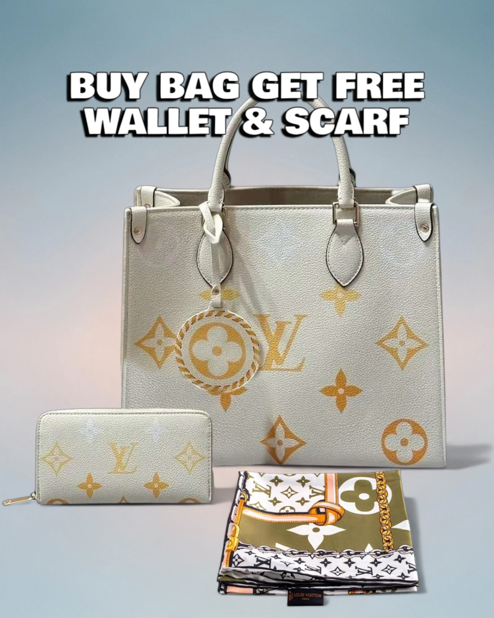 Louis Vuitton Cream/Saffron Bicolor Giant Monogram Empreinte Onthego MM