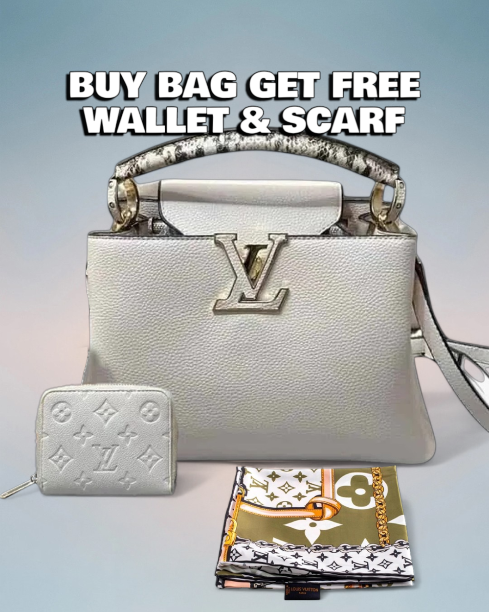 Louis Vuitton Cream Monogram Empreinte Capucines BB
