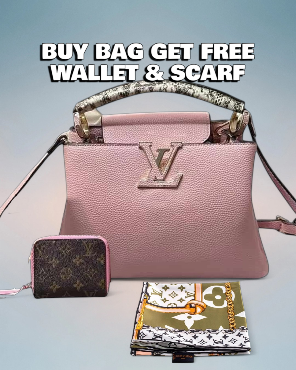 Louis Vuitton Rose Pink Leather Capucines BB
