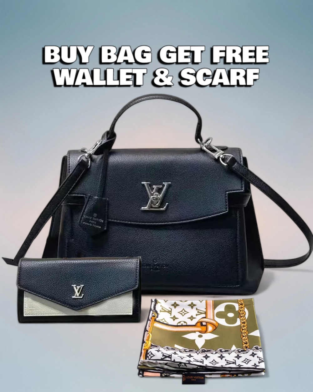 Louis Vuitton Black Leather Lockme Ever