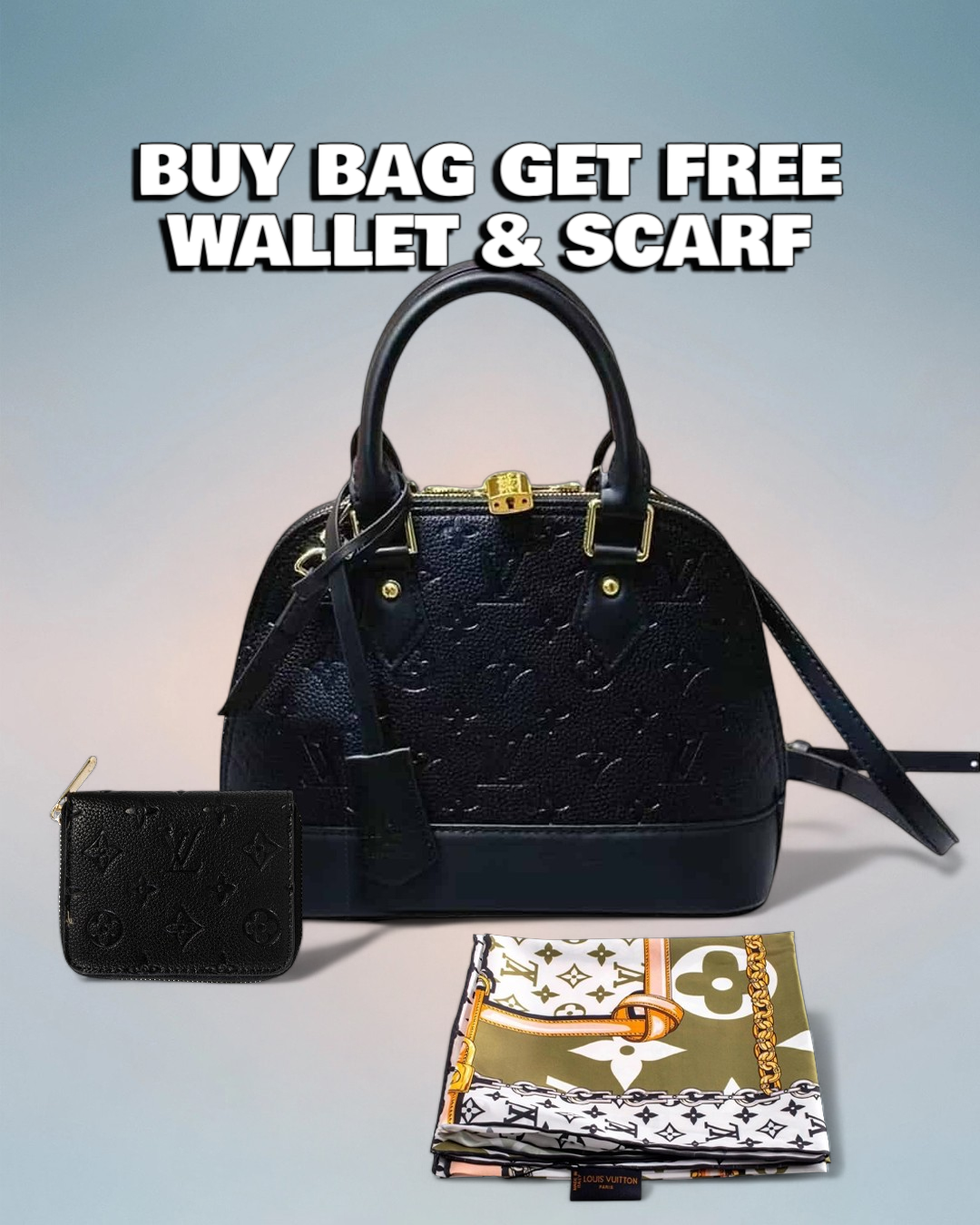 Louis Vuitton Black Monogram Empreinte Alma BB