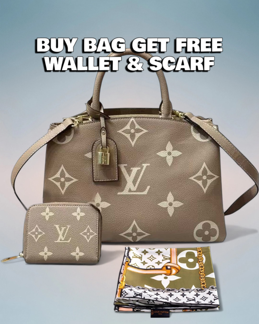 Louis Vuitton Tourterelle / Crème Giant Monogram Petit Palais