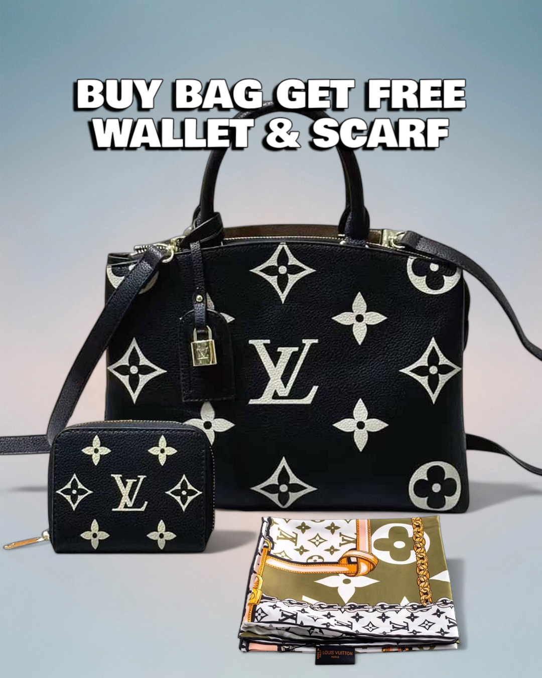 Louis Vuitton Black/Cream Bicolor Giant Monogram Empreinte Petit Palais