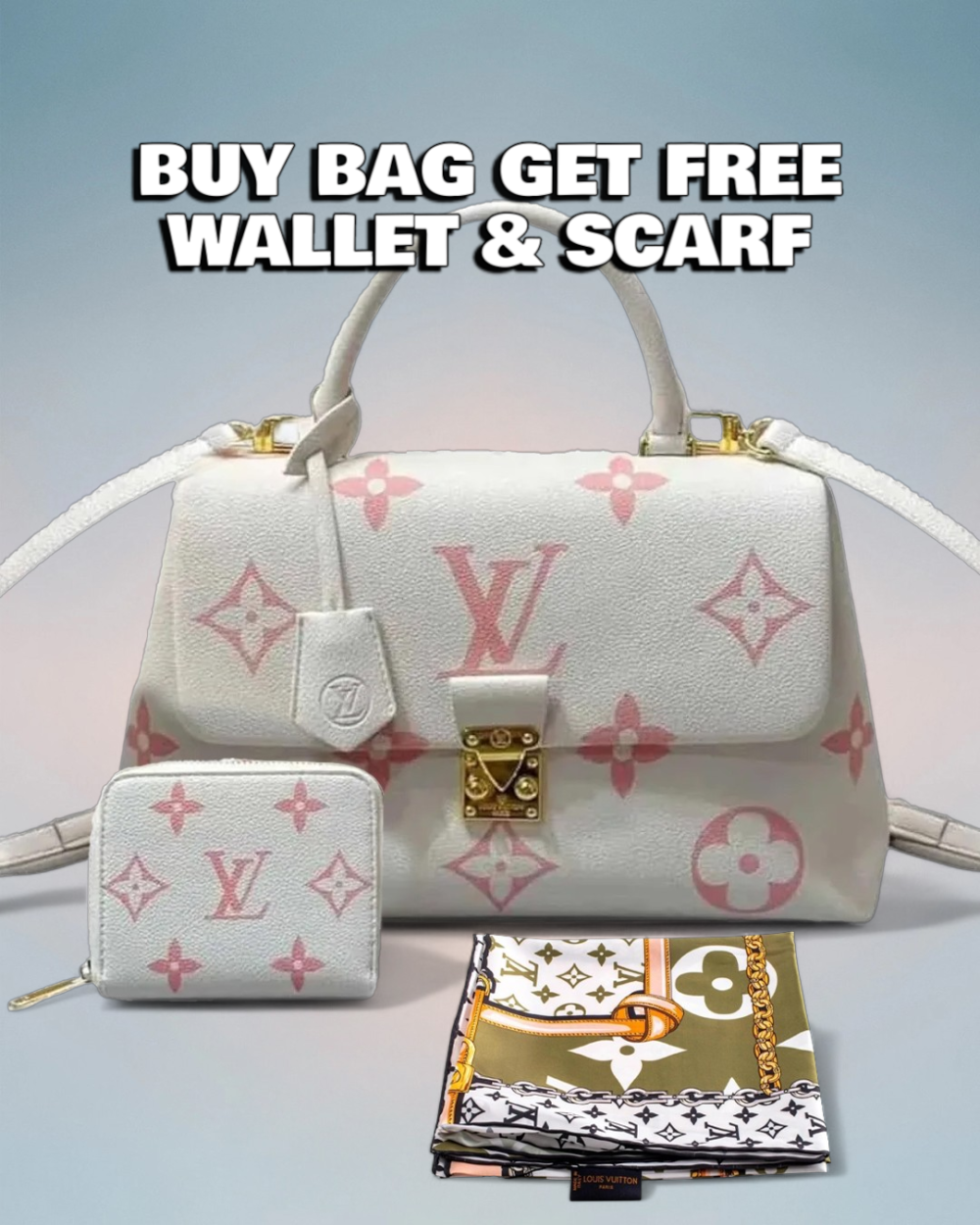 Louis Vuitton Cream Giant Monogram Madeleine MM