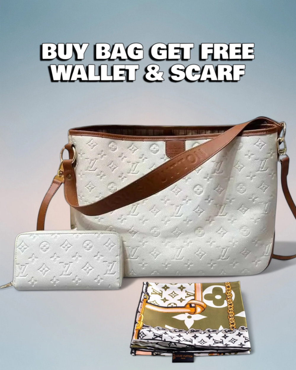 Louis Vuitton Cream Monogram Empreinte Delightful MM