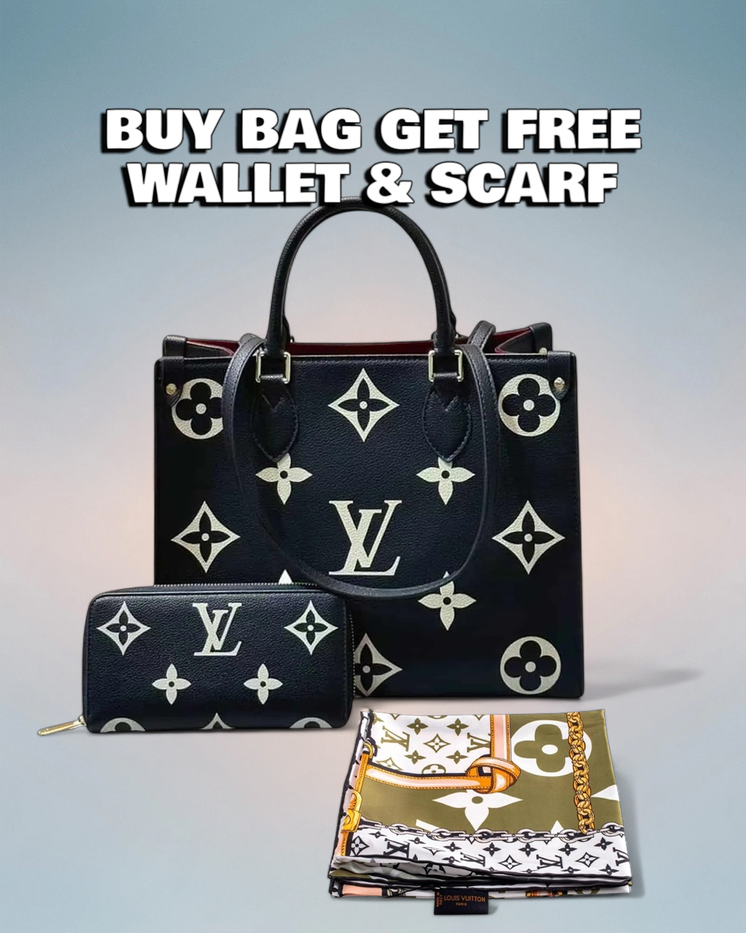 Louis Vuitton Black Giant Monogram Onthego MM