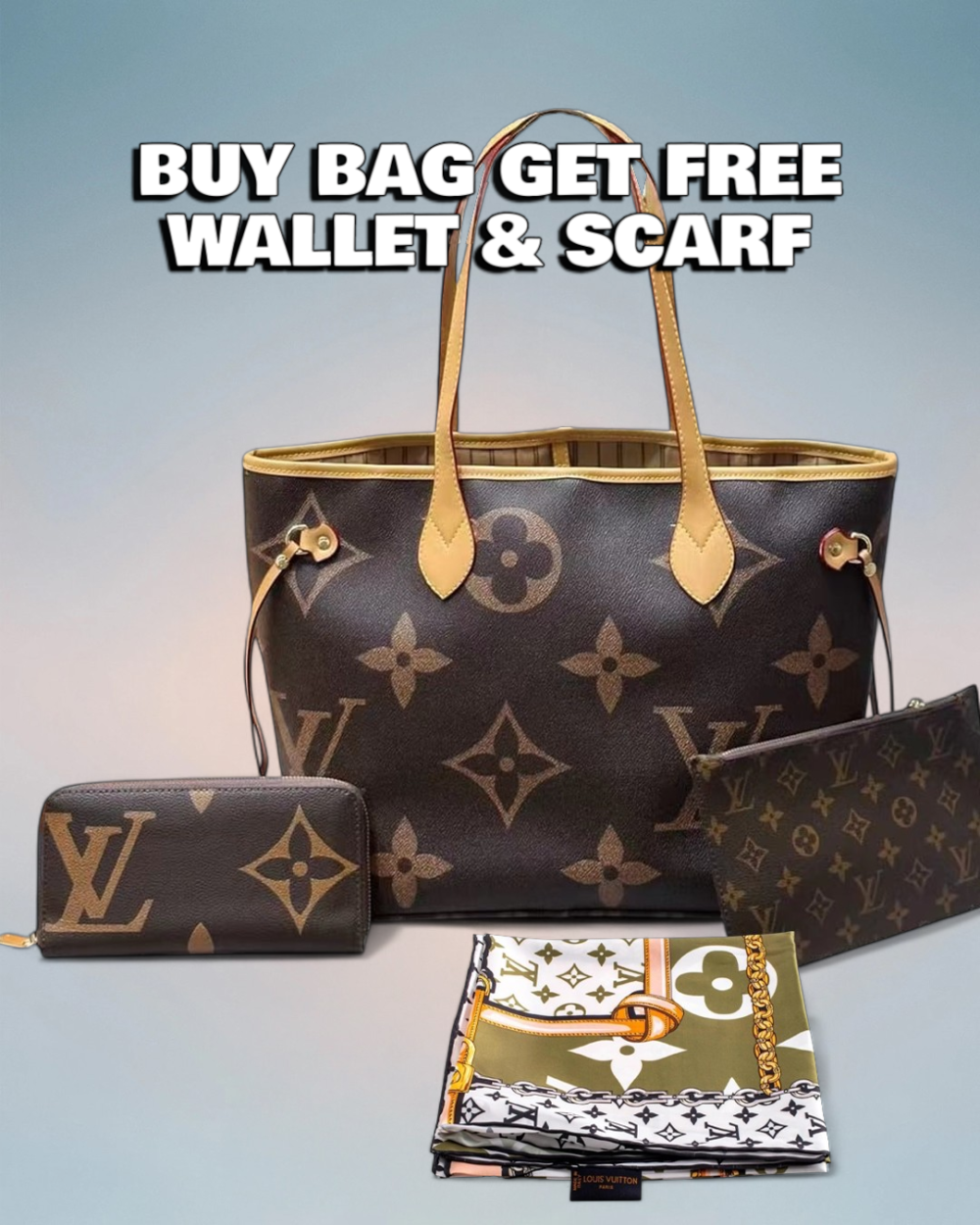 Louis Vuitton Brown Giant Monogram Canvas Neverfull MM