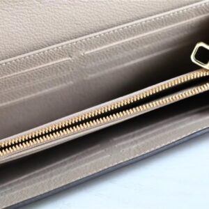1:1 Replica Louis Vuitton Sarah Wallet Monogram Empreinte Tourterelle Gray / Cream For Women, Women's Wallets 7.5in/19cm LV M81049