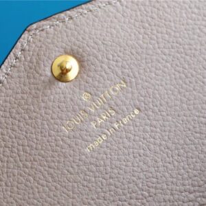 1:1 Replica Louis Vuitton Sarah Wallet Monogram Empreinte Tourterelle Gray / Cream For Women, Women's Wallets 7.5in/19cm LV M81049