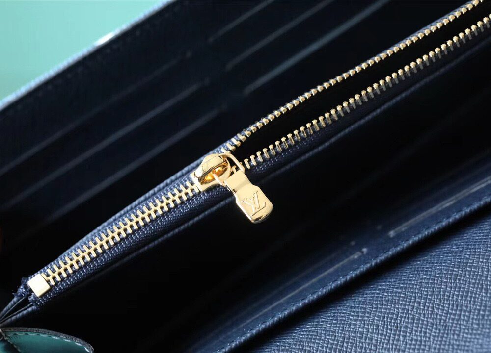1:1 Replica Louis Vuitton Sarah Wallet Monogram Jacquard Denim Navy Blue For Women, Women's Wallets 7.5in/19cm LV