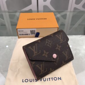 1:1 Replica Louis Vuitton Victorine Wallet Canvas Brown For Women, Women's Wallet 3.5in/9.5cm LV M62360