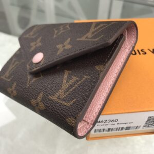 1:1 Replica Louis Vuitton Victorine Wallet Canvas Brown For Women, Women's Wallet 3.5in/9.5cm LV M62360