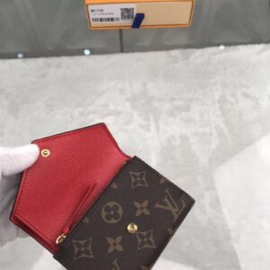 1:1 Replica Louis Vuitton Victorine Wallet In Monogram Canvas Red For Women, Women's Wallet 12cm LV M41938