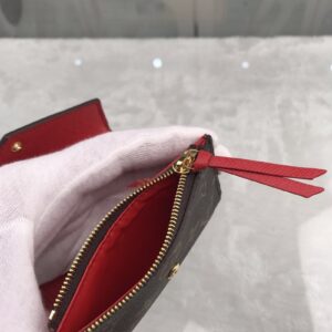 1:1 Replica Louis Vuitton Victorine Wallet In Monogram Canvas Red For Women, Women's Wallet 12cm LV M41938