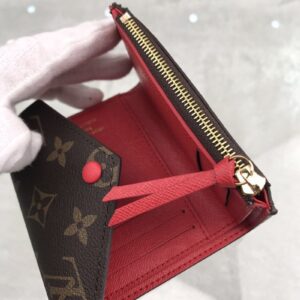 1:1 Replica Louis Vuitton Victorine Wallet In Monogram Canvas Red For Women, Women's Wallet 12cm LV M41938