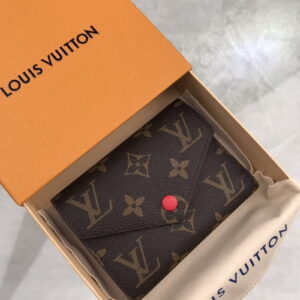 1:1 Replica Louis Vuitton Victorine Wallet In Monogram Canvas Red For Women, Women's Wallet 12cm LV M41938