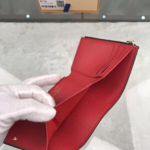 1:1 Replica Louis Vuitton Victorine Wallet In Monogram Canvas Red For Women, Women's Wallet 12cm LV M41938
