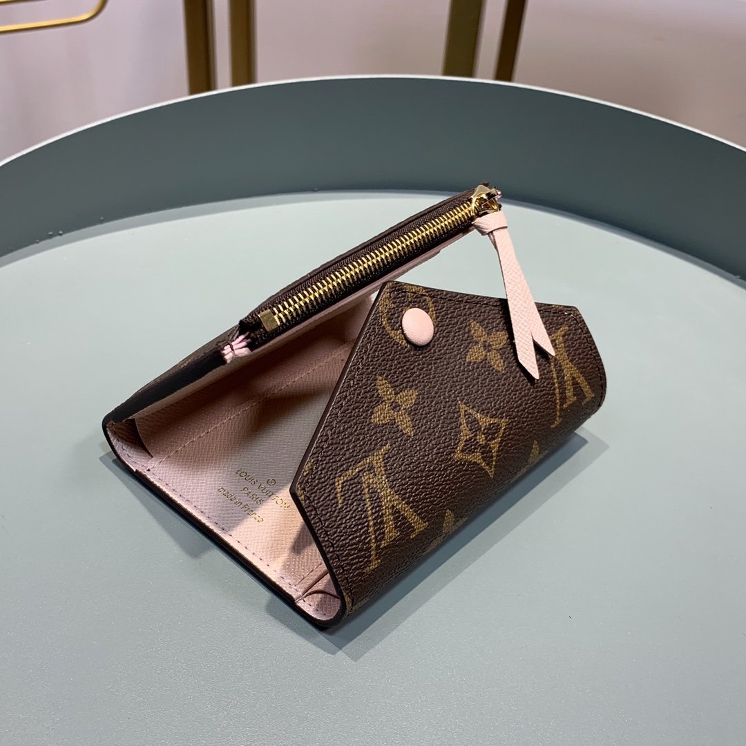 1:1 Replica Louis Vuitton Victorine Wallet Monogram Canvas Rose Ballerine Pink For Women, Women's Wallet 4.7in/12cm LV M62360 - Image 7