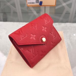1:1 Replica Louis Vuitton Victorine Wallet Monogram Empreinte Red For Women, Women's Wallets 4.7in/12cm LV