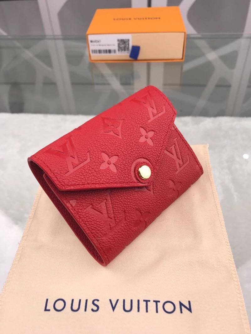 1:1 Replica Louis Vuitton Victorine Wallet Monogram Empreinte Red For Women, Women's Wallets 4.7in/12cm LV - Image 9