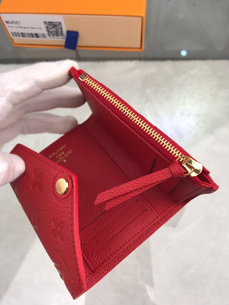 1:1 Replica Louis Vuitton Victorine Wallet Monogram Empreinte Red For Women, Women's Wallets 4.7in/12cm LV - Image 5