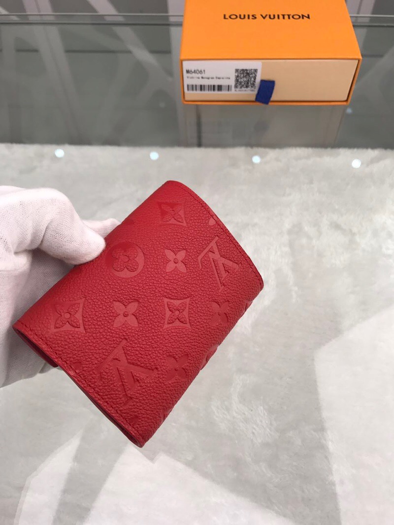 1:1 Replica Louis Vuitton Victorine Wallet Monogram Empreinte Red For Women, Women's Wallets 4.7in/12cm LV - Image 4