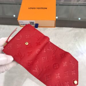 1:1 Replica Louis Vuitton Victorine Wallet Monogram Empreinte Red For Women, Women's Wallets 4.7in/12cm LV