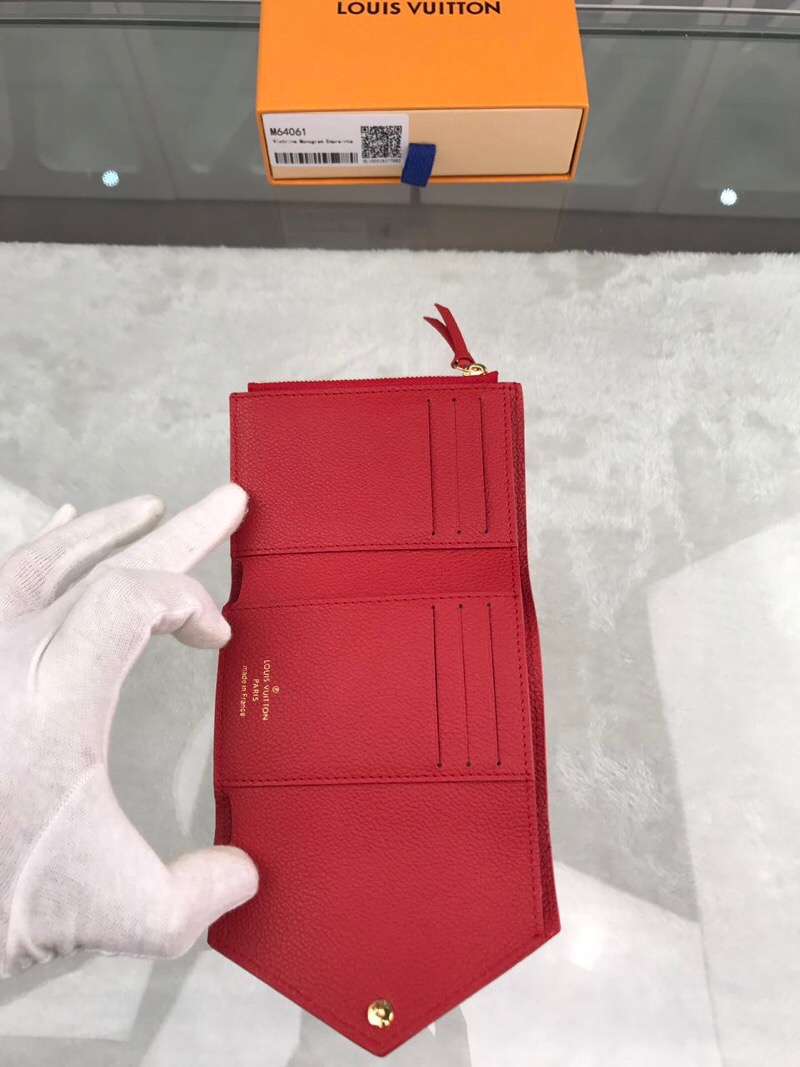 1:1 Replica Louis Vuitton Victorine Wallet Monogram Empreinte Red For Women, Women's Wallets 4.7in/12cm LV - Image 7