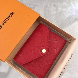 1:1 Replica Louis Vuitton Victorine Wallet Monogram Empreinte Red For Women, Women's Wallets 4.7in/12cm LV