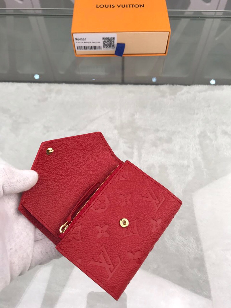 1:1 Replica Louis Vuitton Victorine Wallet Monogram Empreinte Red For Women, Women's Wallets 4.7in/12cm LV - Image 6