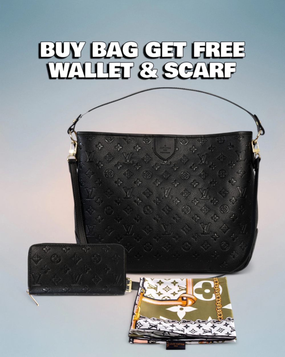 Louis Vuitton Black Monogram Empreinte Delightful MM