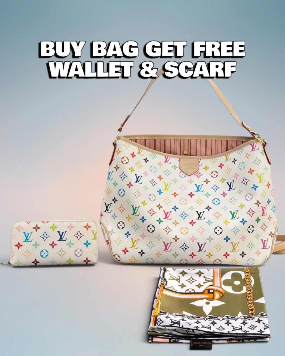 Louis Vuitton Cream Multicolor Delightful MM