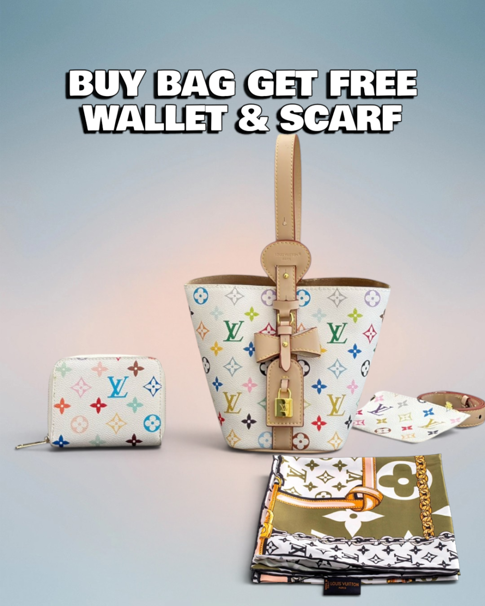 Louis Vuitton Cream Multicolor Monogram Canvas All In BB
