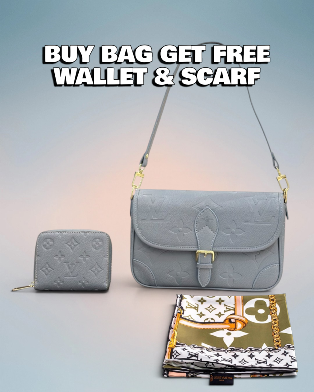 Louis Vuitton Dove Blue Monogram Empreinte Diane