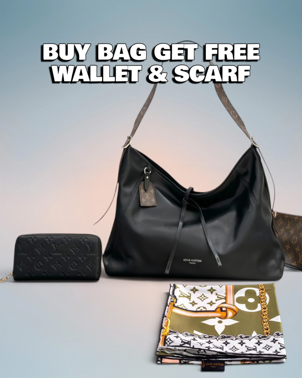 Louis Vuitton Black Monogram Empreinte CarryAll PM