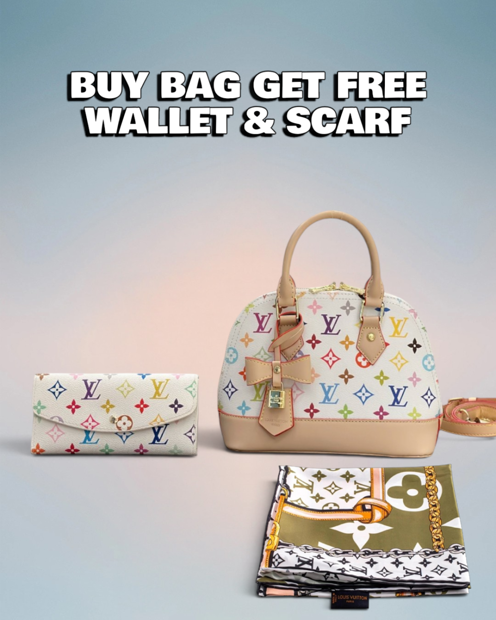 Louis Vuitton Cream Multicolor Alma BB