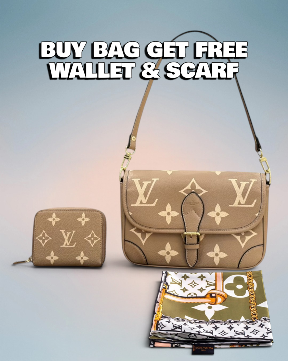 Louis Vuitton Tan Giant Monogram Diane