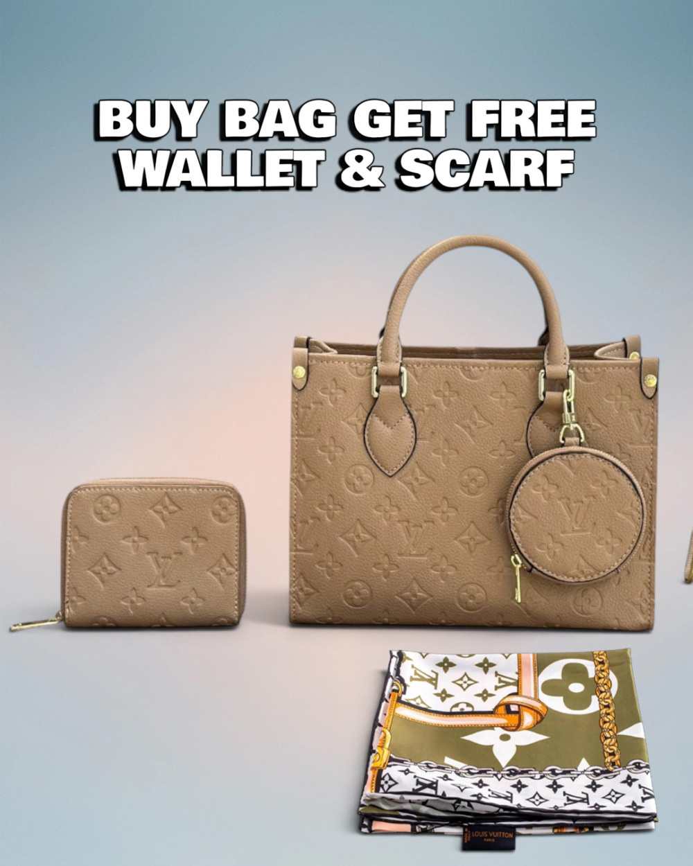 Louis Vuitton Tan Monogram Empreinte Onthego PM