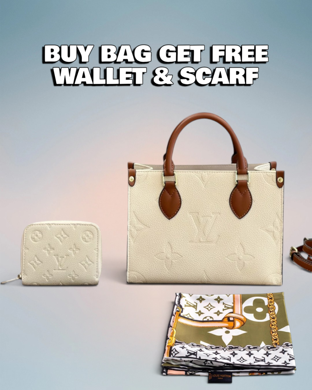 Louis Vuitton Cream Bicolor Empreinte Onthego PM