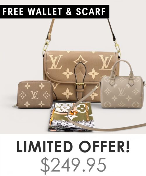 Bag + Nano speedy + Gifts (Free LV Wallet + Free LV Silk Scarf)