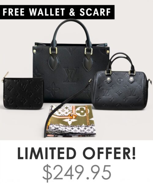Bag + Nano speedy + Gifts (Free LV Wallet + Free LV Silk Scarf)