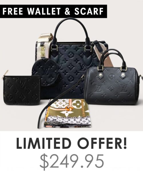 Bag + Nano speedy + Gifts (Free LV Wallet + Free LV Silk Scarf)