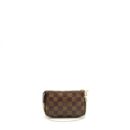 AAA Replica Louis Vuitton LV MINI POCHETTE ACCESSORIES DAMIER EBENE CANVAS GHW